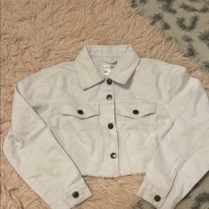 VENUS White Cropped Jean Jacket